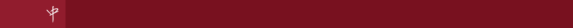 Dark red banner with a design from the logo