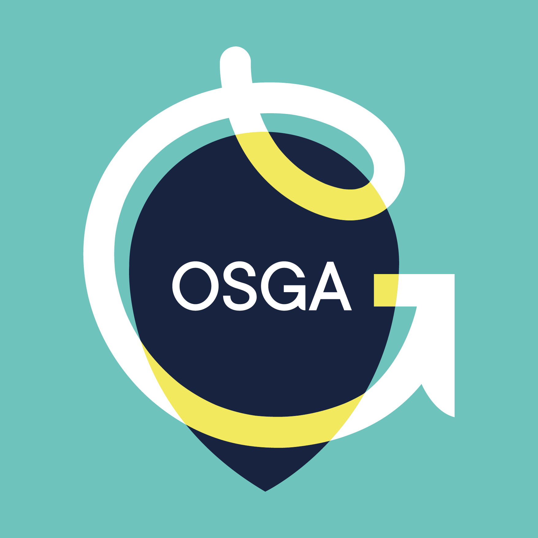 OSGA logo against green background