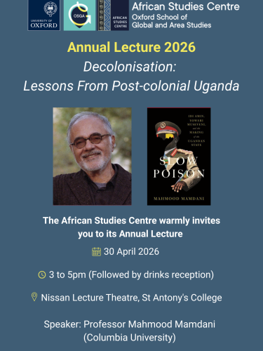 Poster for African Studies annual lecture 2026