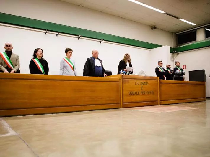 An Italian court in session 